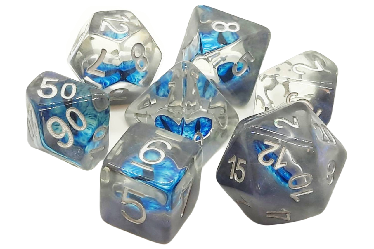 Old School Dice: Infused - Dragon Eye - Blue